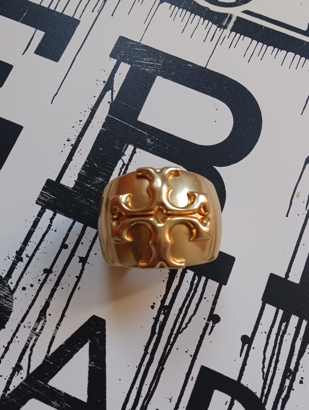 Tory Burch Vintage Gold Cuff Bracelet ,iconic Logo